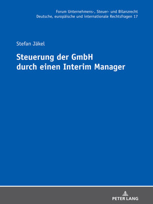 cover image of Steuerung der GmbH durch einen Interim Manager